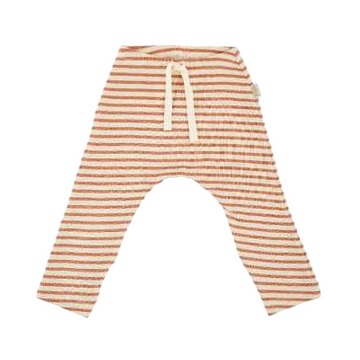 Pantaloni din bumbac organic și modal camel / crem