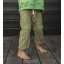 Pantaloni din bumbac organic și modal verde/ camel