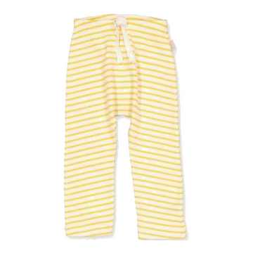 Pantaloni din bumbac organic și modal galben/ crem