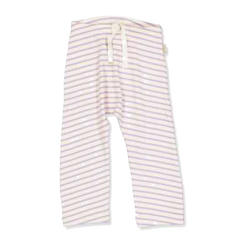 Pantaloni din bumbac organic și modal lavandă/ crem