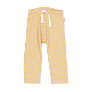 Pantaloni din bumbac organic și modal lavandă/ galben