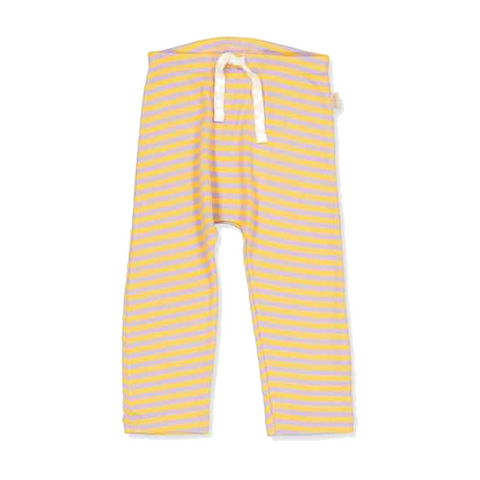Pantaloni din bumbac organic și modal lavandă/ galben