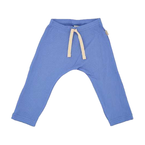 Pantaloni albaștri din bumbac organic și modal