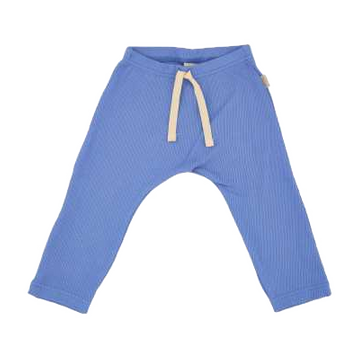 Pantaloni albaștri din bumbac organic și modal