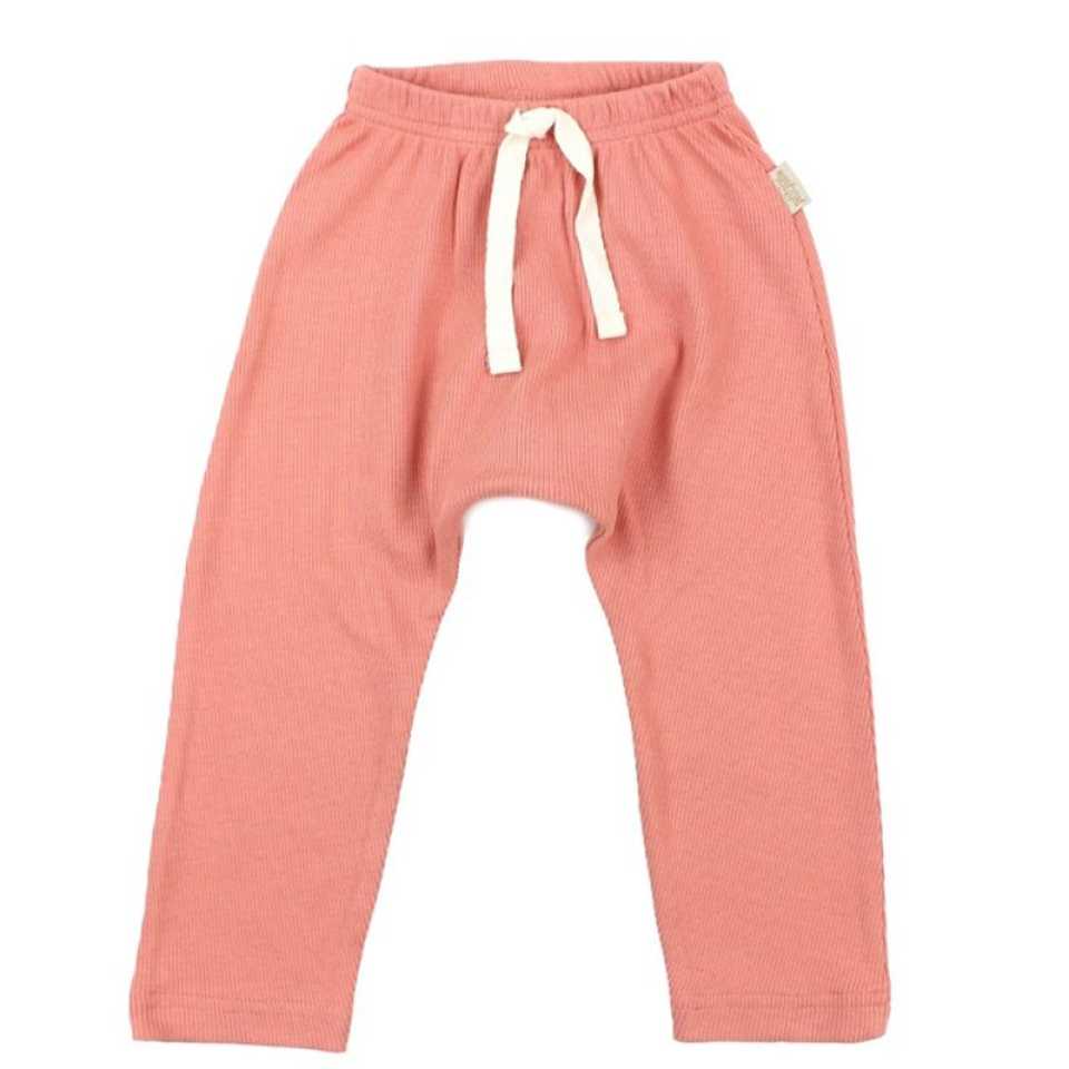 Pantaloni dark peach din bumbac organic și modal