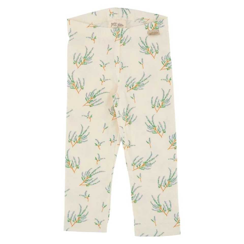 Colanți din bumbac cu imprimeu vegetal