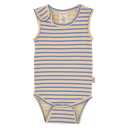 Body fără mâneci cu dungi albastre și crem