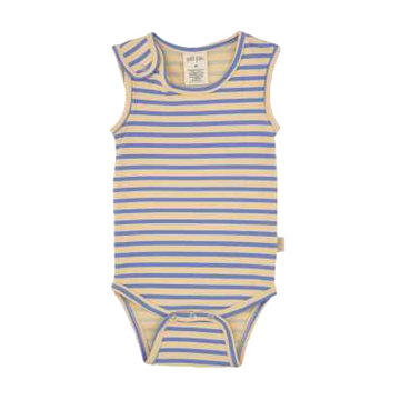 Body fără mâneci cu dungi albastre și crem