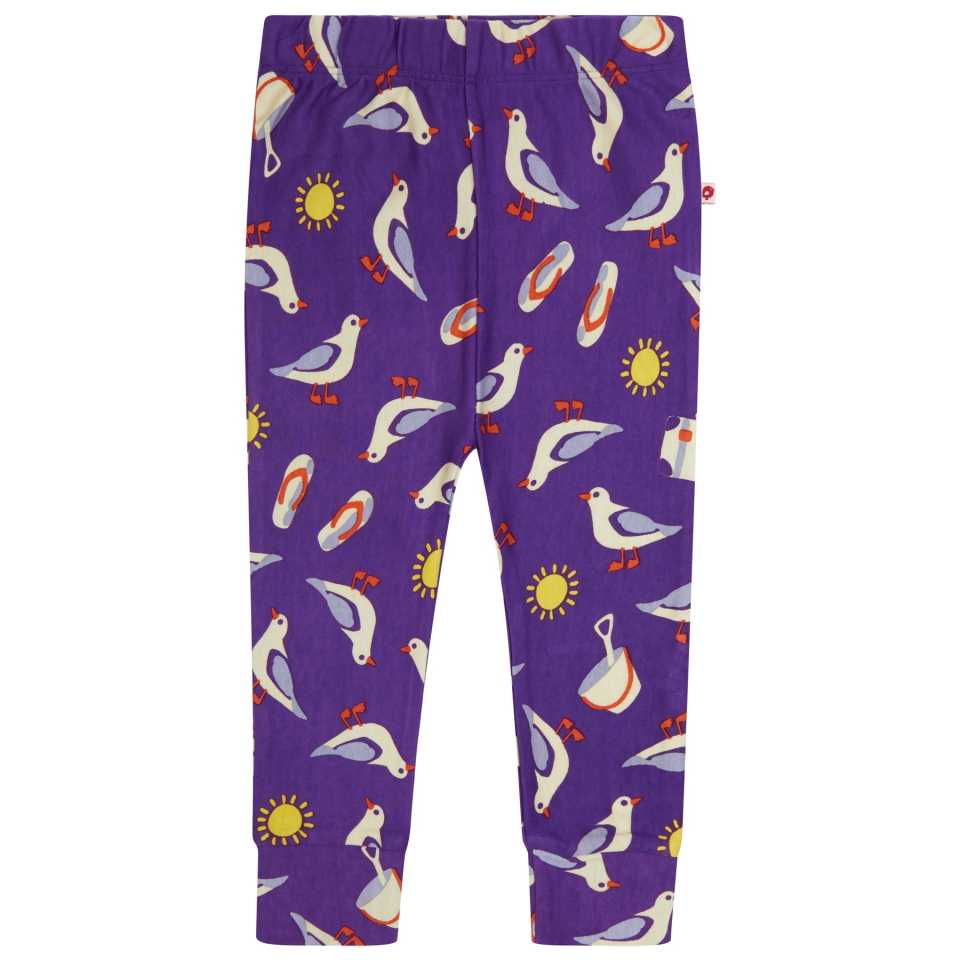 Colanți mov cu imprimeu pescăruși