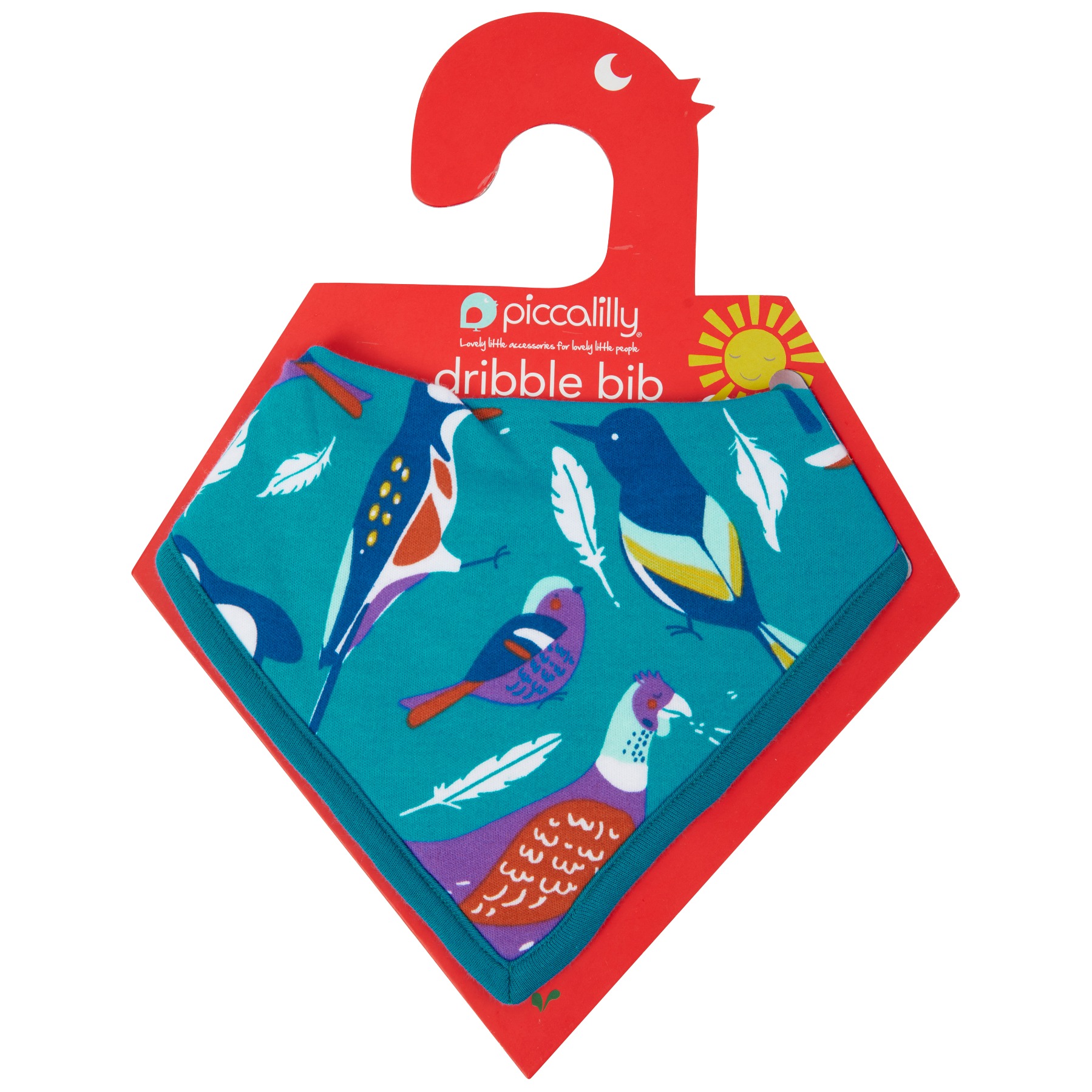 Bavetă tip bandană cu imprimeu păsări