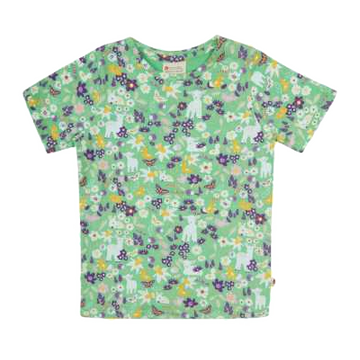 Tricou verde cu imprimeu floral
