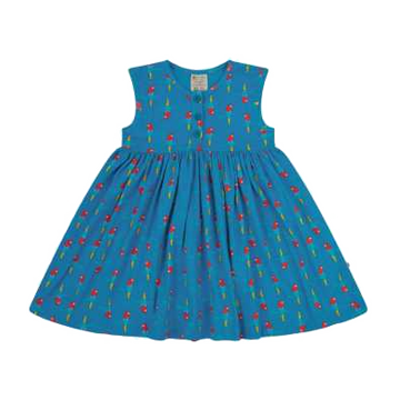 Rochie albastră cu imprimeu papagali