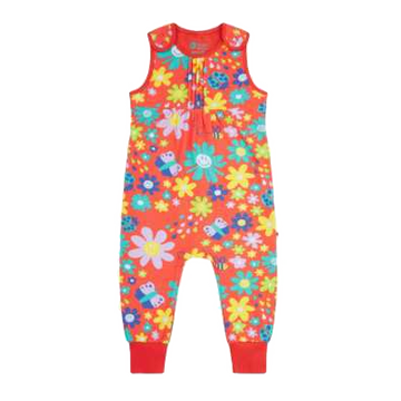 Salopetă fără mâneci, corai cu imprimeu floral