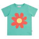Tricou verde cu imprimeu margaretă