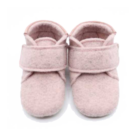 Pantofi roz pal și gri barefoot din lână 1006