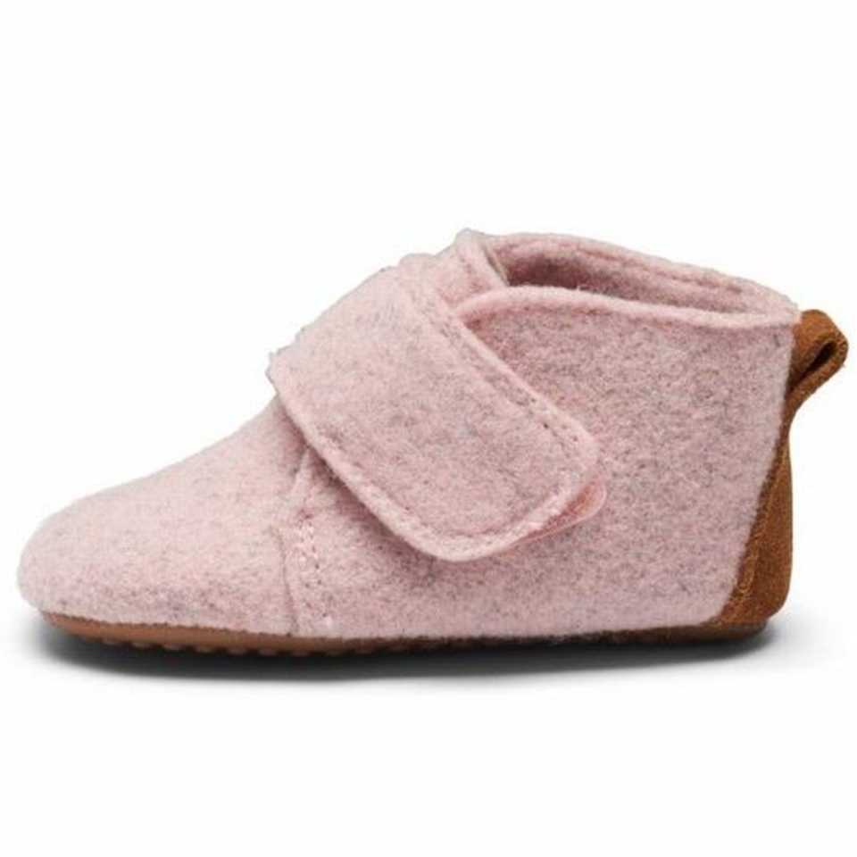 Pantofi roz și gri barefoot din lână 1006