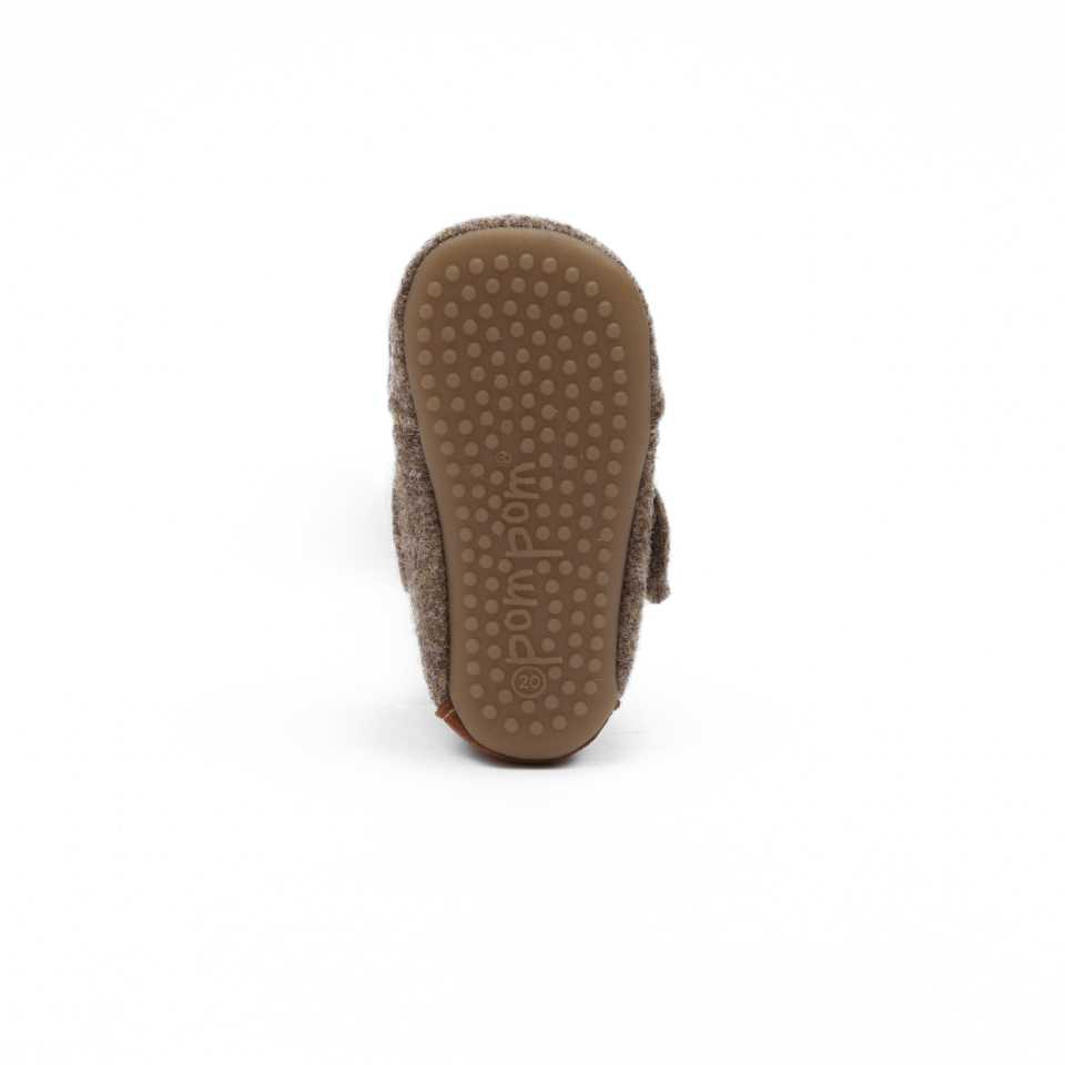 Pantofi maro barefoot din lână 1006
