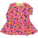 Rochie roz cu flori din bumbac organic