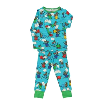 Pijamale bleu cu imprimeu șoareci