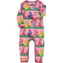 Salopetă roz, lungă, cu model iepurași