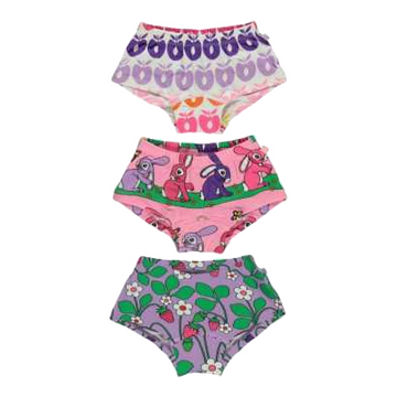 Set de 3 chiloți cu imprimeuri colorate, pentru fete