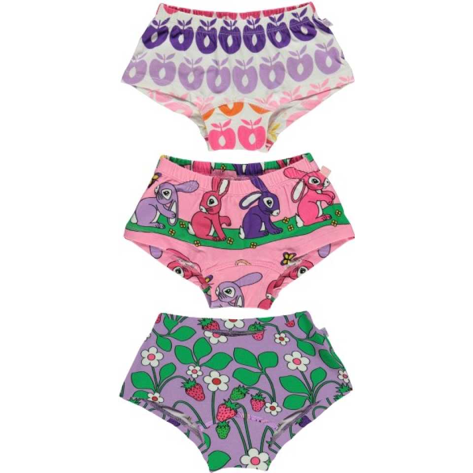 Set de 3 chiloți cu imprimeuri colorate, pentru fete