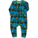 Salopetă cu mânecă lungă cu imprimeu excavatoare și camioane