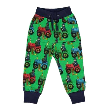 Pantaloni de trening verzi cu imprimeu tractor