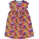 Rochie cu maneca scurta si imprimeu floral mov