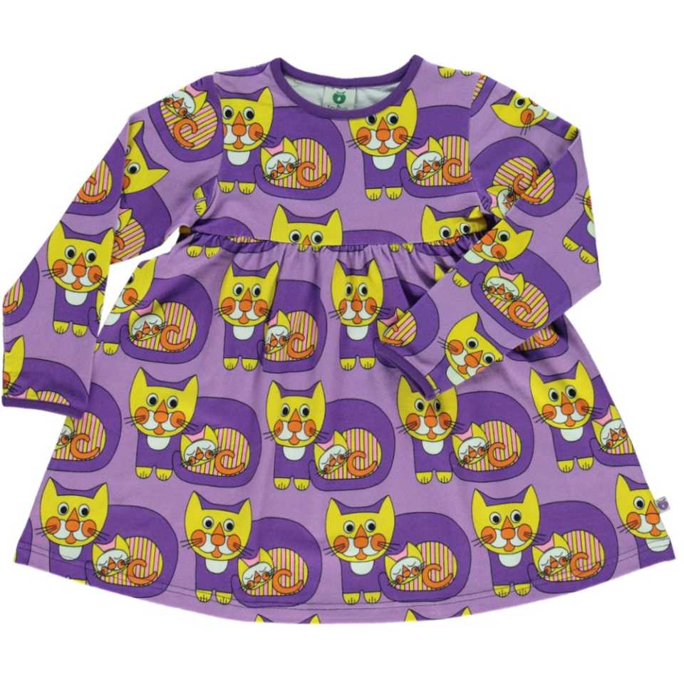 Rochie mov cu imprimeu pisici