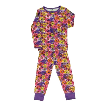 Pijamale mov cu imprimeu floral