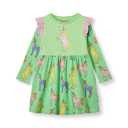 Rochiță cu imprimeu unicorni din bumbac organic