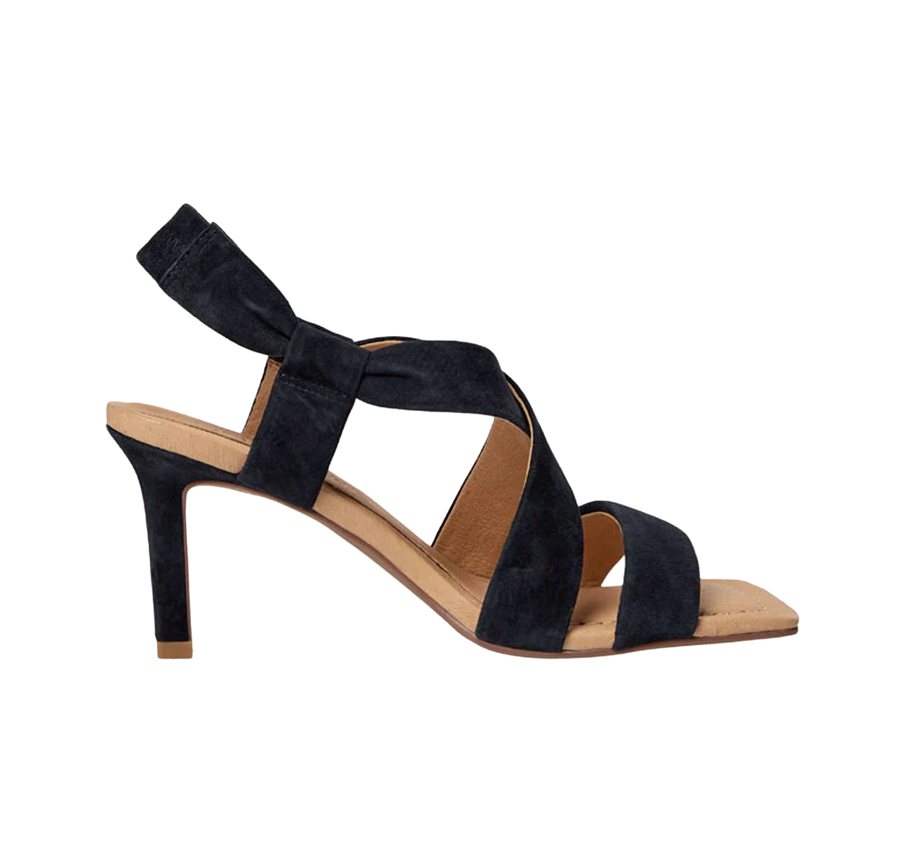 Sandale cu toc night blue din piele