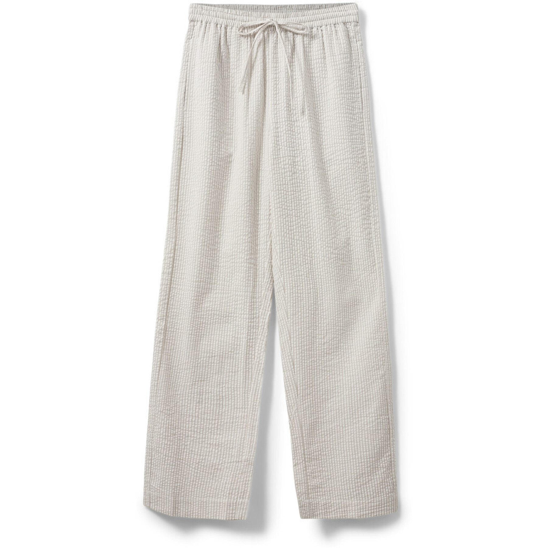Pantaloni din bumbac texturat– antique white