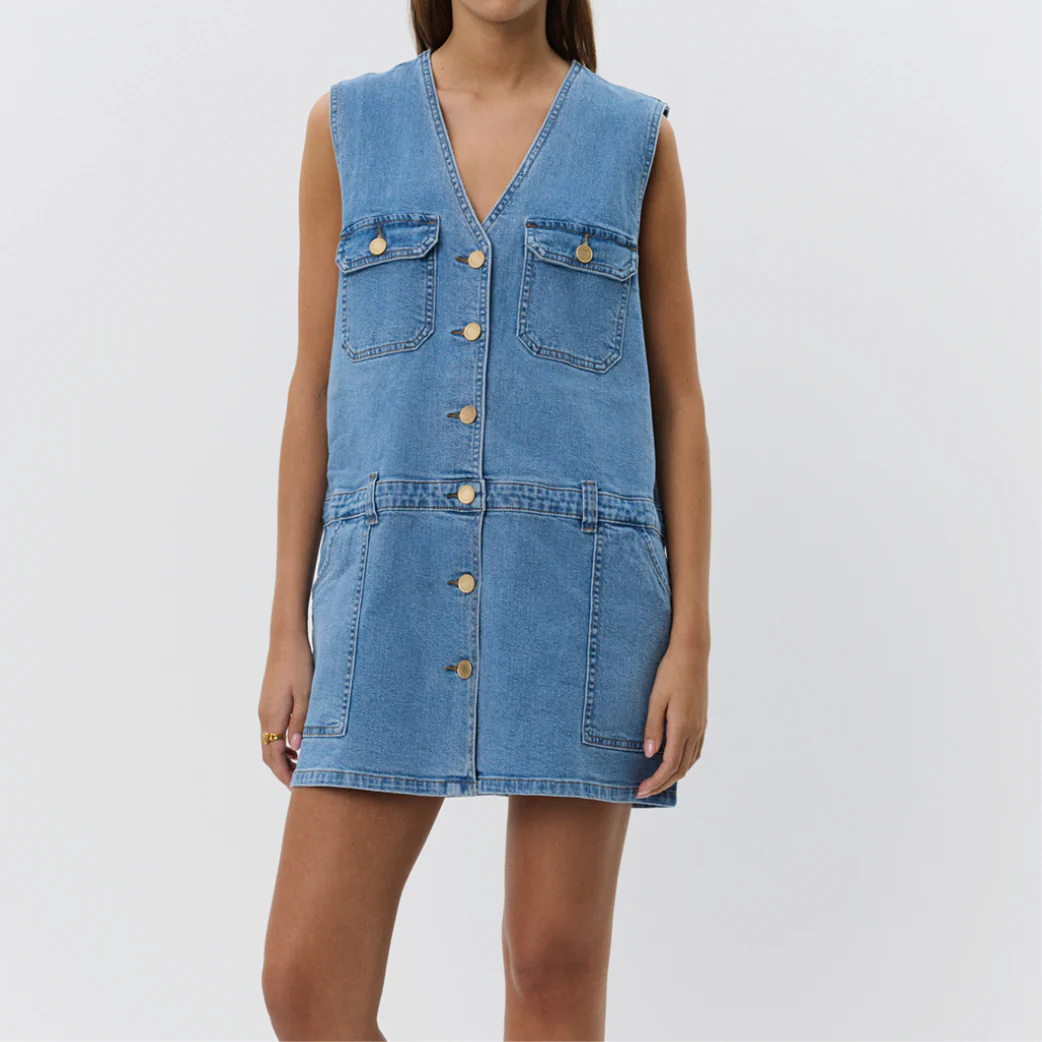 Rochie din denim cu nasturi