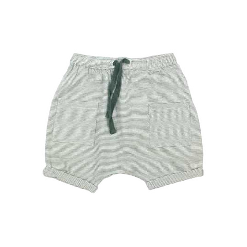Pantaloni scurți verzi cu dungi albe