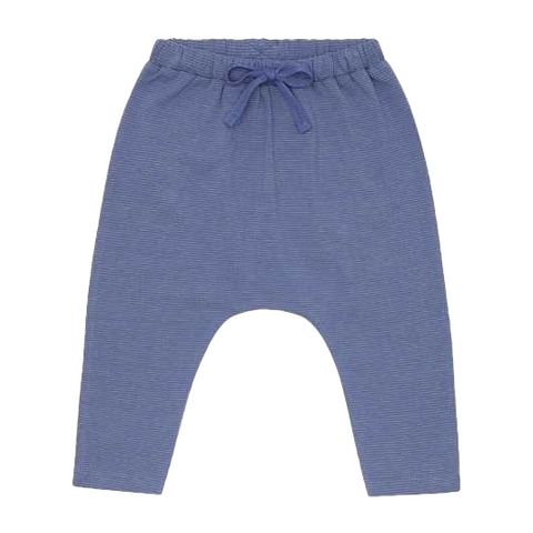 Pantaloni confortabili albaștri cu dungulițe