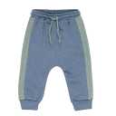 Pantaloni grosuți albaștri cu dungă verde