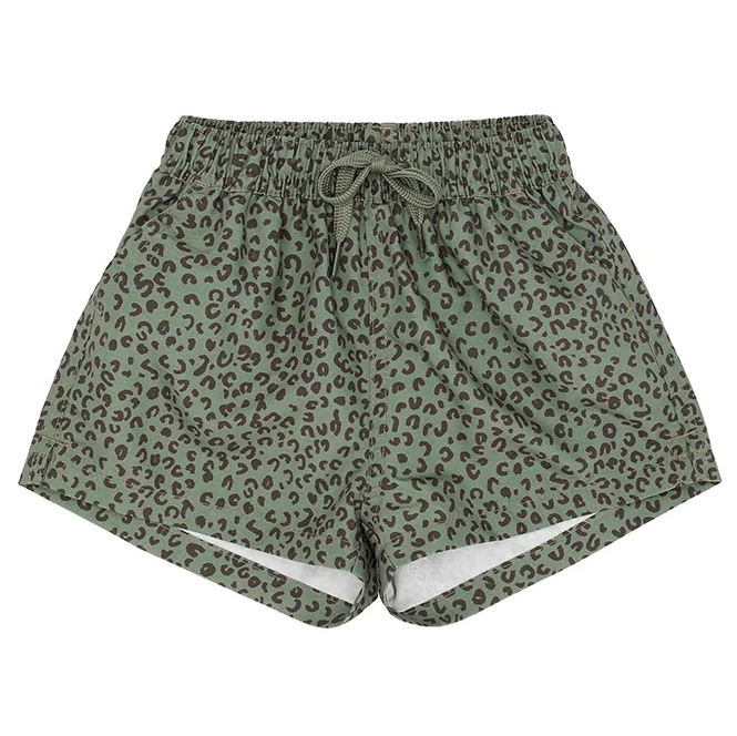Șort de baie verde animal print