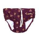 Slip de baie mov smochina cu imprimeu floricele