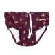 Slip de baie mov smochina cu imprimeu floricele
