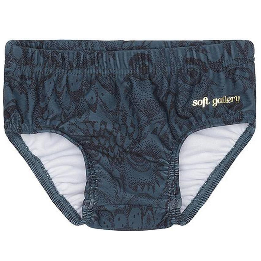 Slip de baie albastru cu imprimeu bufnițe