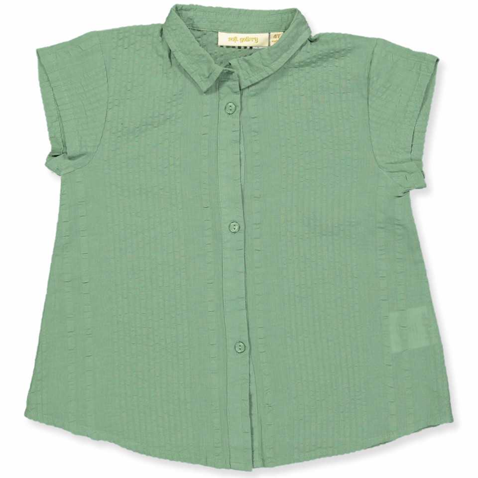 Cămașă verde cu mînecă scurtă