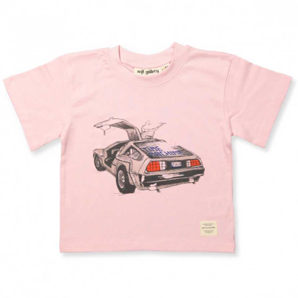 Tricou roz cu imprimeu mașină
