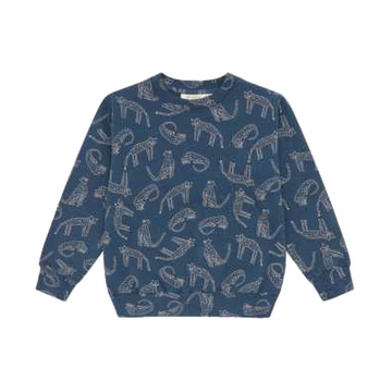 Bluză albastră cu imprimeu pisici