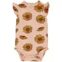 Body cu mânecă scurtă si imprimeu floarea soarelui