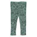 Colanți verzi din lână merinos cu imprimeu bufnițe