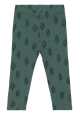 Colanți verzi din lâna merinos cu imprimeu brăduți