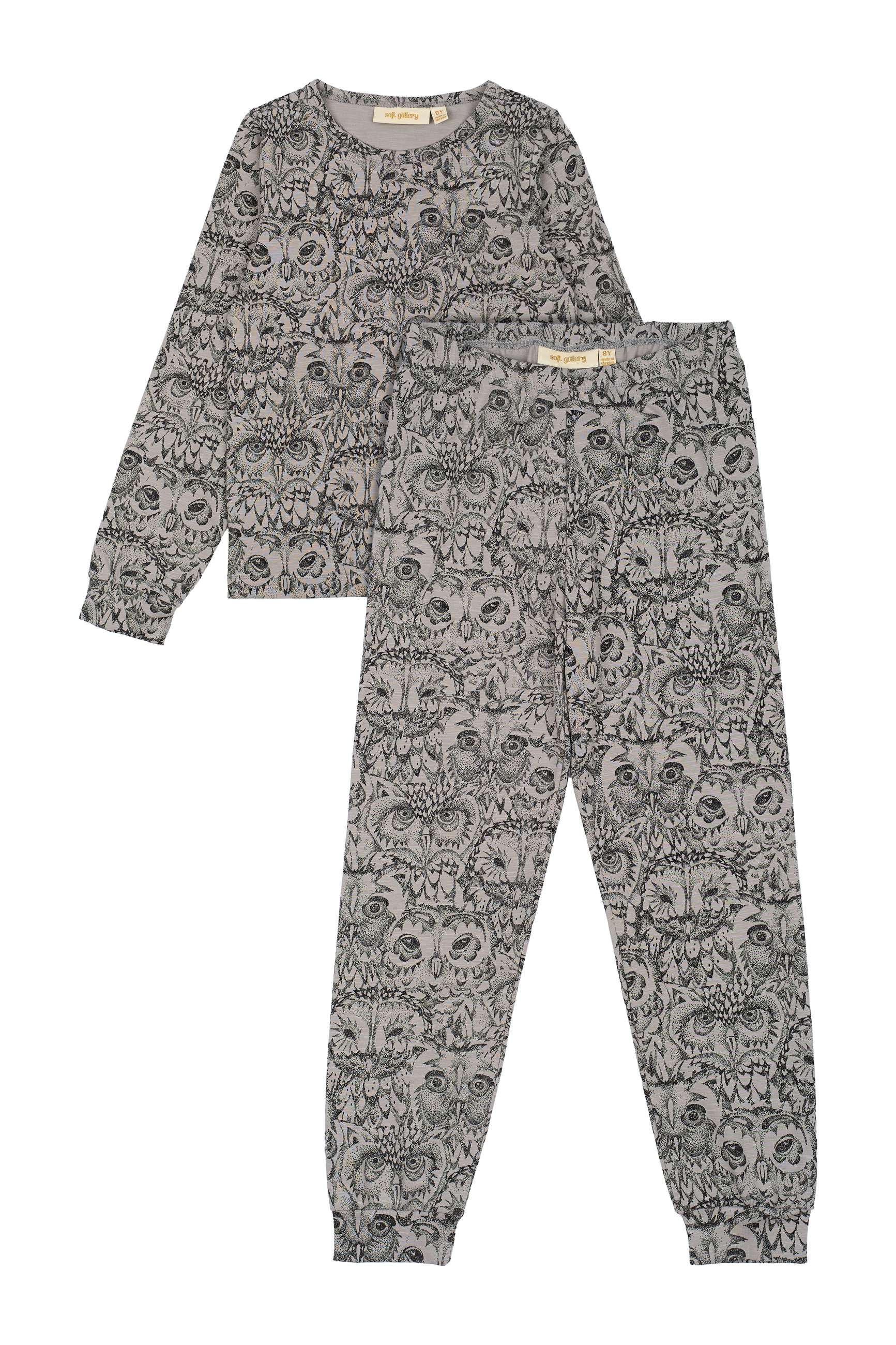 Set pijama cu imprimeu bufnițe, Drizzle
