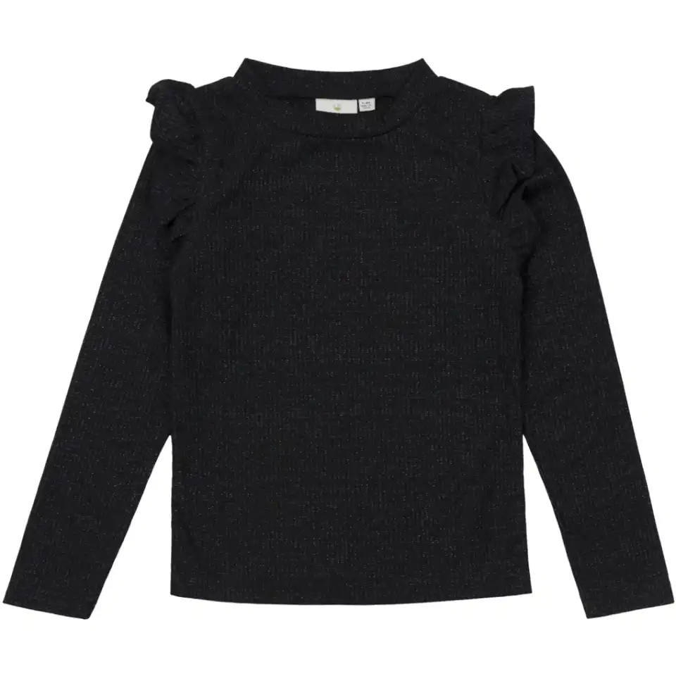 Bluză cu volănașe și fir lurex Black Beauty